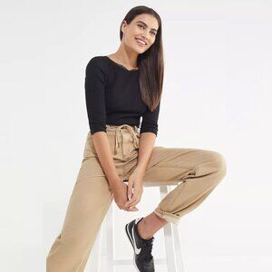 BDG Urban Outfitters Tan Smooth Landing High Rise Drawstring Jean